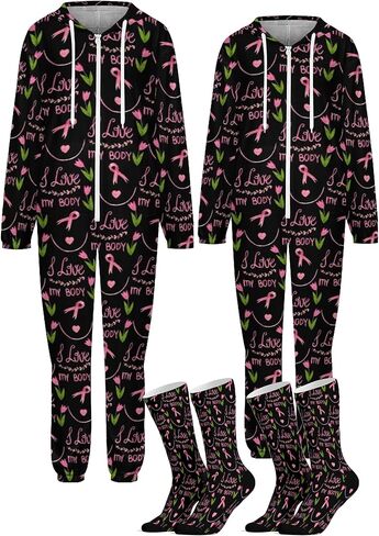 مجموعات بيجامات للأزواج، ملابس نوم بغطاء للرأس للنساء والرجال من قطعة واحدة in Kuwait