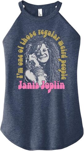 HYBRID APPAREL - Janis Joplin - One of Those Regular Weird People - Juniors High Neck Tank Top in Saudi Arabia