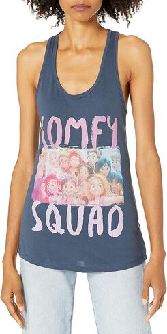 Disney Junior's Wreck-It-Ralph Comfy Squad Selfie Slim Fit, Scoop Hem Racerback Tank, Indigo, Large in Saudi Arabia