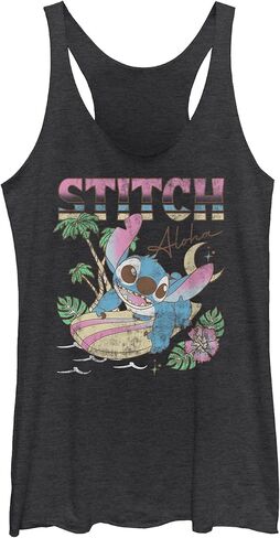Junior's Lilo & Stitch Colorful Aloha Racerback Tank Top in Saudi Arabia
