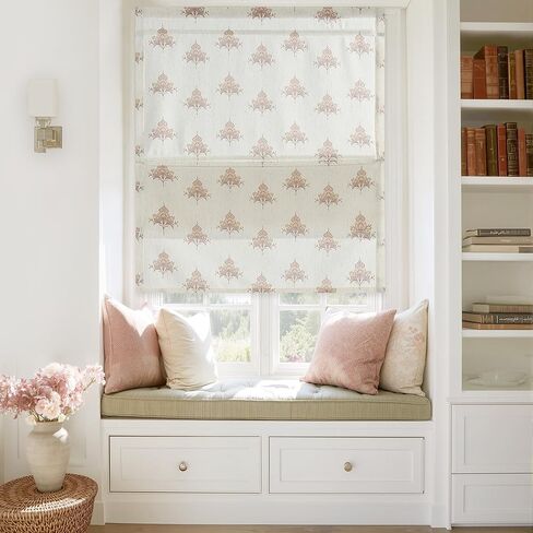 StangH Cordless Roman Shades for Doors, Magnetic Natural Linen Textured Patio Door Window Covering Light Filtering Farmhouse Blind for Living Dining Room, W 26 x L 64, 1 Panel in Saudi Arabia