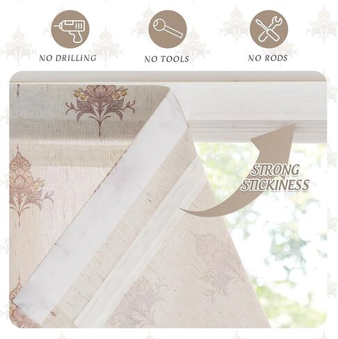 StangH Cordless Roman Shades for Doors, Magnetic Natural Linen Textured Patio Door Window Covering Light Filtering Farmhouse Blind for Living Dining Room, W 26 x L 64, 1 Panel in Saudi Arabia
