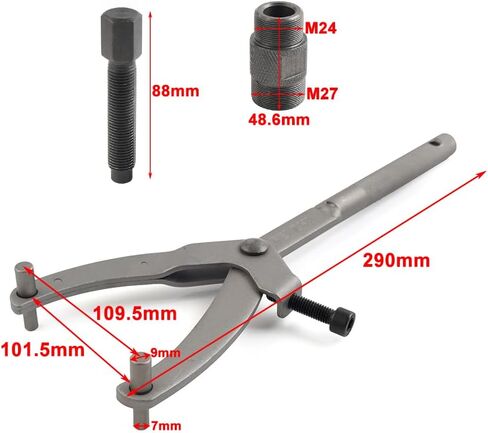 Cnonee1 Motorbike Adjustable Flywheel Spanner Wrench 24MM 27MM Magneto Clutch Hub Socket Tool For GY6 CG25 SG50 JH70 50cc-150cc Iron in Saudi Arabia