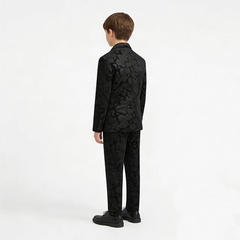 Lamgool Boys Tuxedo Suit Paisley Floral Kids Formal Set Slim Fit 3 Pieces with Jacket Shirt Pant for Sneaker Ball Prom in Saudi Arabia