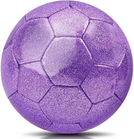 Size 4 Soccer Ball Glitter Pink Purple, Champhox Girls Soccer Ball Size 4, Soccer Beginners Sports Training Ball Outdoors Recreation Ball for Girls Youth Birthday Christmas Back to School Soccer Class in Saudi Arabia