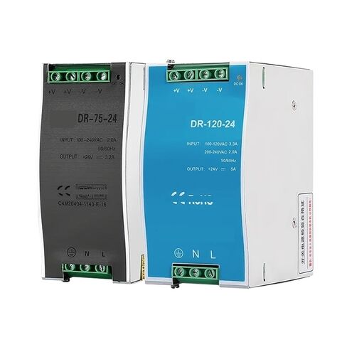 1 قطعة 75 واط 120 واط DIN السكك الحديدية تحويل التيار الكهربائي 5 فولت 12 فولت 24 فولت 48 فولت التيار المتناوب/تيار مستمر إخراج واحد محول صناعي DR-75 DR-120-5/12/15/24/48 (12 فولت ، 120 واط) in Saudi Arabia