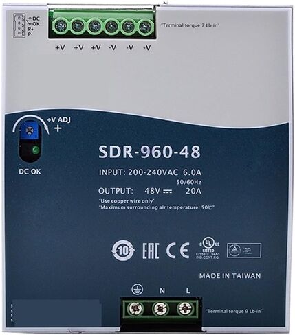 1 قطعة SDR-960 SDR-960-48 48 فولت 20A 960 واط تيار مستمر السكك الحديدية تحويل التيار الكهربائي نشط PFC in Kuwait