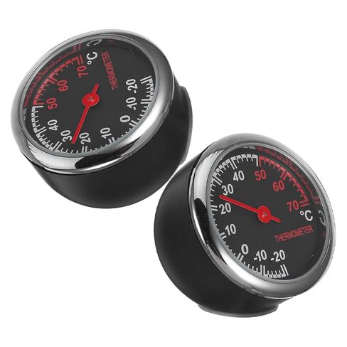Mikinona Metal Car Thermometers 2pcs, Mechanical Temperature Gauge for Car Interior, Portable Vehicle Dashboard Thermometer for Accurate Auto Temperature Monitoring in Saudi Arabia
