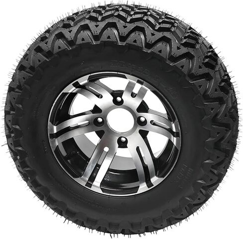 مجموعة إطارات وعجلات مقاس 23x11x10 (23x11-10) - إطارات من سبائك الألومنيوم مع مداس مقبض لمركبات ATV Golf Cart UTV Go Kart Utility للطرق الوعرة، مجموعة إطارات جزازات العشب مقاس 10 بوصات - مجموعة من 4 قطع in Kuwait