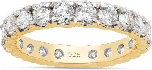 SAVEARTH DIAMONDS 1 3/5 ct. t.w Round Cut Lab Created Moissanite Diamond Full Eternity Stackable Wedding Band Ring For Women In 14K Gold Over Sterling Silver (VVS1 Clarity, 1.60 Cttw) in Saudi Arabia