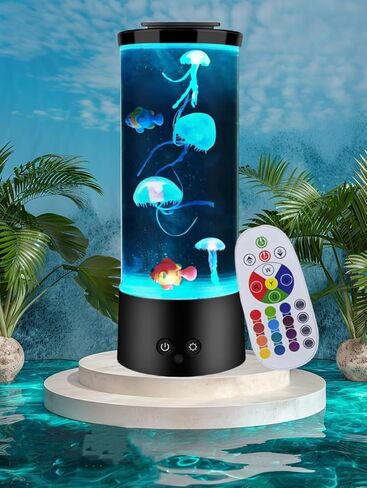 Jellyfish Lamp with 16 Colors Changing for Relax Mood Light Gift with USB for Kids Men Women for Home Decoration… in Kuwait