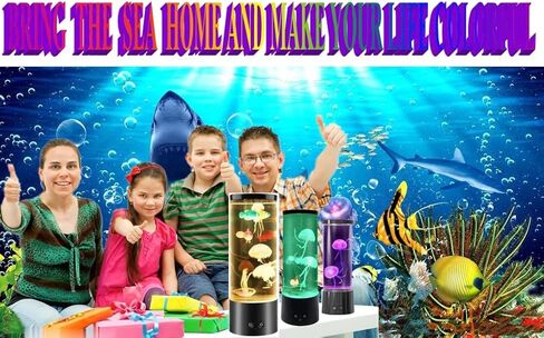 Jellyfish Lamp with 16 Colors Changing for Relax Mood Light Gift with USB for Kids Men Women for Home Decoration… in Kuwait