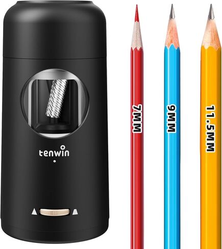 Rechargeable Electric Pencil Sharpener, Fully Automatic Pencil Sharpener for 7-11.5mm Jumbo Pencils, Hands-Free Sharpener for Colored Pencils, Auto in&Out, Adjustable Pencil Nibs, Silver in Saudi Arabia