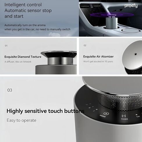 Smart Car Aroma Diffuser ‐ USB Rechargeable, 3 Intensity Modes, Long-Lasting Aroma, Travel Friendly in Saudi Arabia