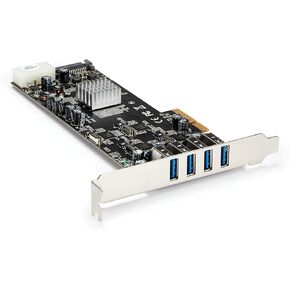ستارتيك. بطاقة بمنفذ USB 3.0 بمنفذ PCIe من كوم مع 4 قنوات مخصصة بسرعة 5 جيجابايت في الثانية (USB 3.2 الجيل الاول) - UASP - طاقة ساتا / LP4 - بطاقة محول PCI اكسبرس (PEXUSB3S44V) in Kuwait