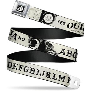 Ouija Board Belt, Seatbelt Buckle, Ouija Board Letters and Elements Beige Black in Saudi Arabia