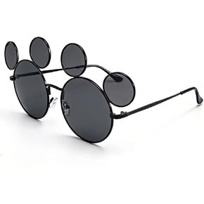 نظارات شمسية Junsika Mouse Ear للنساء والرجال نظارات كرتونية كلاسيكية وإكسسوارات المتنزهات ظلال حماية من الأشعة فوق البنفسجية 400 in Kuwait