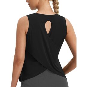 baleaf Women's Workout Tops Athletic Tank Tops Loose Fit Sleeveless Open Back Running Shirts UPF50+ Gym Exercise Yoga in Saudi Arabia