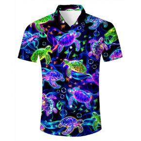RAISEVERN Mens Hawaiian Shirt Casual Button Down Short Sleeve Tropical Beach Dress Shirt for Summer Holiday in Kuwait