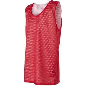زي جيرسي رياضي بدون أكمام شبكي متوسط ​​الحجم ذو وجهين باللون الأحمر/الأبيض للشباب in Kuwait