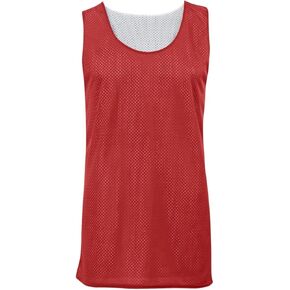 زي جيرسي بدون أكمام شبكي ذو وجهين مقاس XL للشباب باللون الأحمر/الأبيض من Badger Sport in Kuwait