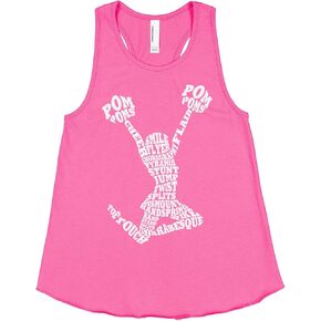 Threadrock Big Girls' Cheerleader Cheer Typography Racerback Tank Top in Saudi Arabia