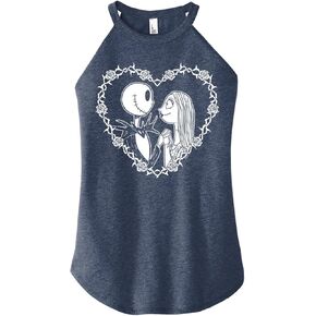 Disney The Nightmare Before Christmas - Jack Sally Heart - Juniors High Neck Tank Top in Saudi Arabia
