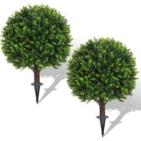 Two-Piece Set of Artificial Boxwood Spherical Shrubs for Garden, Courtyard, Porch, and Terrace Decoration Fully Decorated(Colorful) in Saudi Arabia