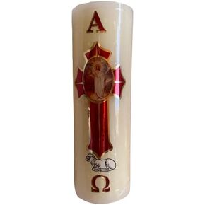 6" L x 2" W Cirio Pascual 1/4K Paschal Candle #18484 Semana Santa in Saudi Arabia