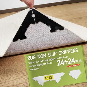 16 PCS Carpet Tape,Non Slip Carpet Pads for Area Rugs on Hardwood Floors,Laminate,Tile,LVP Floors,Reusable and Removable Rug Corner Pads with No Residue in Saudi Arabia
