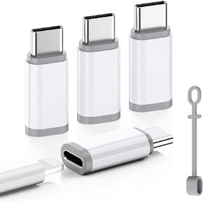 محول LERTOSEN Lightning أنثى إلى USB C ذكر (4 حزم) كابل سلك محول شاحن من النوع C لهاتف iPhone 15/15 Pro/15 Pro Max/15 Plus، iPad Air، Samsung، يدعم الشحن ونقل البيانات، وليس للصوت/OTG in Saudi Arabia