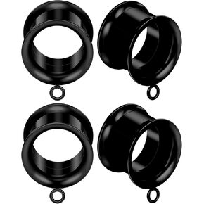 Yaalozei 8G-25mm DIY مقاييس للأذنين 316L الفولاذ الجراحي مزدوج الأنفاق المتوهجة المقابس الأقراط جوفاء داخليا مترابطة الأذن مقاييس ثقب للنساء الرجال الفضة الأسود لهجة الذهب in Kuwait