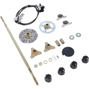 29in Go Kart Rear Live Axle Assembly Kit Axle Sprocket Chain Brake Disc Caliper Wheel Hubs Compatible With 50cc 70cc 90cc ATV in Kuwait