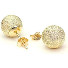 TGP 18K Gold Plated Frosted Ball Stud Earrings 6mm, Hypoallergenic Gold Ball Earrings for Women in Saudi Arabia
