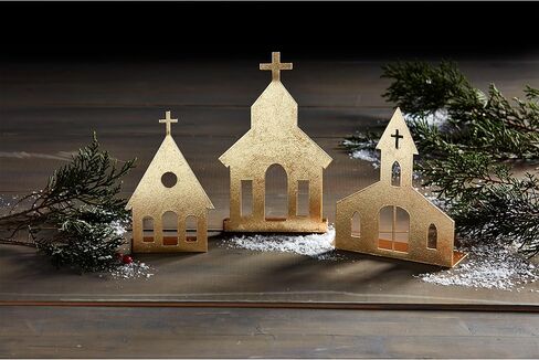 Mud Pie Med Gold Tin Church Table SITTERS in Saudi Arabia