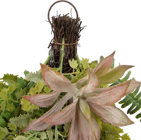 Northlight Fern and Succulents Artificial Spring Teardrop Swag - 28" in Saudi Arabia