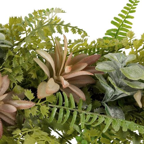 Northlight Fern and Succulents Artificial Spring Teardrop Swag - 28" in Saudi Arabia