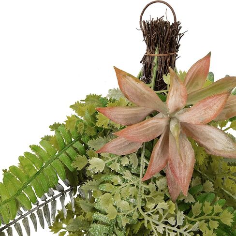 Northlight Fern and Succulents Artificial Spring Teardrop Swag - 28" in Saudi Arabia
