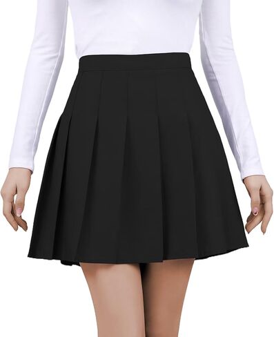 Womens Pleated Skirt High Waisted Mini Skirts for Women Athletic Skort with Shorts Cheerleader Uniform Skorts in Saudi Arabia