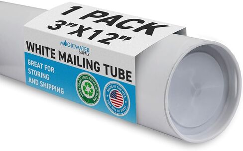 MagicWater Supply Mailing Tube 3 in x 12 in White - 1 Pack - for Shipping and Storage of Posters, Arts, Crafts, and Documents in Saudi Arabia