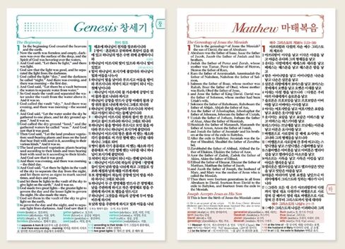 NIV 영한스터디 성경 한영새찬송가 소합본 (지퍼, PU, 주석포함) (네이비) NIV Korean-English Parallel Study Bible with Bilingual Hymnal Zippered Case in Saudi Arabia