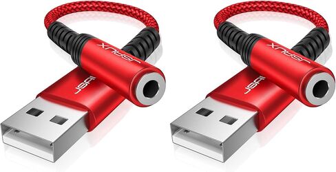 محول صوت جاك USB إلى 3.5 مم من JSAUX، سماعة رأس محول USB إلى مقبس الصوت، USB-A إلى 3.5 مم TRRS أنثى 4 أقطاب، بطاقة صوت ستيريو خارجية لسماعات الرأس، Mac، PS4، الكمبيوتر الشخصي، الكمبيوتر المحمول، أجهزة الكمبيوتر المكتبية والمزيد - رمادي/0.6 قدم in Kuwait