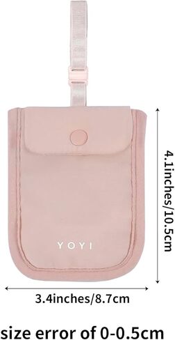 YOYI YOYI RFID محفظة حمالة الصدر المغطاة، حقيبة سفر مخفية، جيب مخبأ سري - بطاقات الائتمان والأموال والأشياء الثمينة مع حزام مرن قابل للتعديل مناسب لجميع مقاسات حمالة الصدر in Kuwait