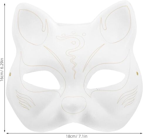 BESPORTBLE DIY Blank Cat Face Mask and Adults, Unpainted Paper Pulp Costume Mask for Halloween Cosplay Party and Craft Supplies, in Saudi Arabia