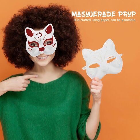 BESPORTBLE DIY Blank Cat Face Mask and Adults, Unpainted Paper Pulp Costume Mask for Halloween Cosplay Party and Craft Supplies, in Saudi Arabia