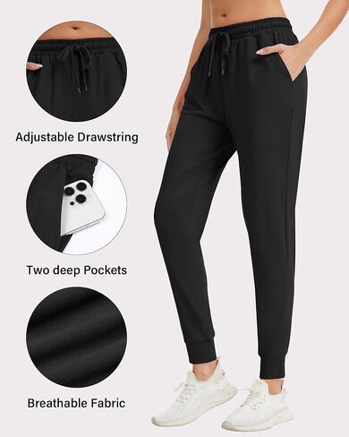 Rolimaka 4 Pack Women’s Jogger with Pockets Lightweight Sweatpants Quick Dry Yoga Lounge Pants for Travel Workout Gym Running in Saudi Arabia