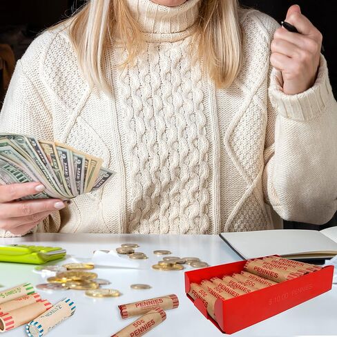 علبة عملات معدنية من الألومنيوم مكونة من 4 قطع من Nadex - صينية فرز وتخزين العملات المعدنية ذات حجرة واحدة قابلة للتكديس - تحمل 4000 قرش - 80 لفة عملات معدنية in Saudi Arabia