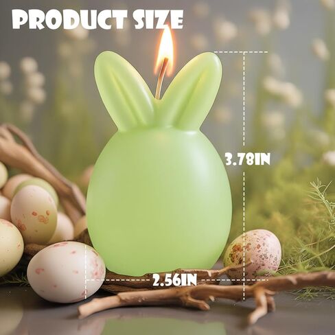 Lyrow 6 Pcs 3.8 x 5.6 in Pastel Easter Bunny Eggs Candle Spring Table Centerpiece Bunny Egg Shaped Votive Scented Soy Candle Gift for Table Home Bedroom Holiday Party Decoration in Saudi Arabia
