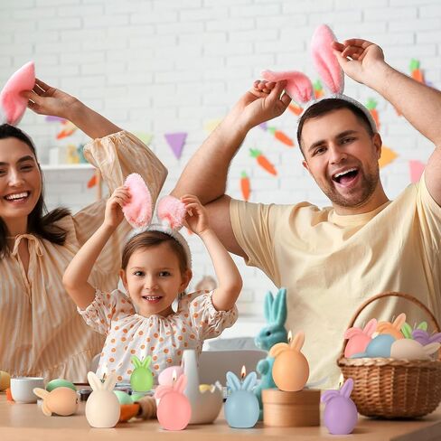 Lyrow 6 Pcs 3.8 x 5.6 in Pastel Easter Bunny Eggs Candle Spring Table Centerpiece Bunny Egg Shaped Votive Scented Soy Candle Gift for Table Home Bedroom Holiday Party Decoration in Saudi Arabia