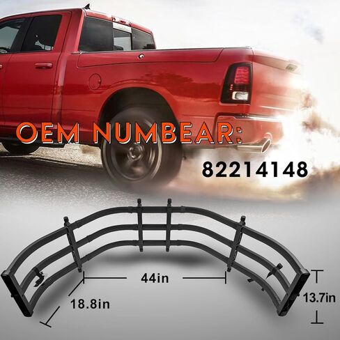 Stowable Tailgate Bed Extender Brackets Kit for Trucks, Compatible with 2009-2018 Dodge Ram 1500, 2500, 3500, Black, Steel, Bolt-On, Rear, Vehicle Specific Fit in Saudi Arabia